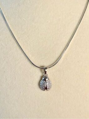 Cute Ladybug Pendant 0.5 ctw Moissanite Sterling Silver